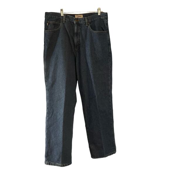 LL Bean Lined Jeans Mens 36 x 29 Flannel Lining 5 Pocket Denim Outdoorsy Ranch - Picture 1 of 8